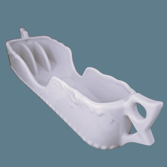 Vintage White Porcelain Silverware Holders Set of 3 by Maryland China Japan - Picture 8 of 12